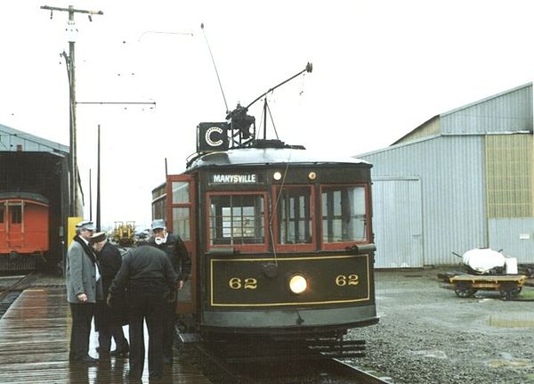 Sacramento Northern Birney car 62 at the Western Railway Museum, Rio Vista, California