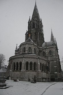 Southern side in winter Saint Finbarres Cathedral, Cork - Ed Fitzgerald.jpg