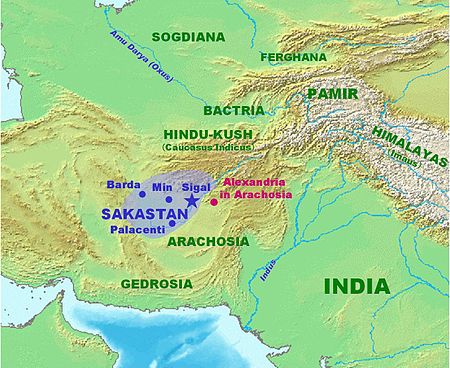 Map of Sakastan, with the capital Sigal. SakastanMap.jpg