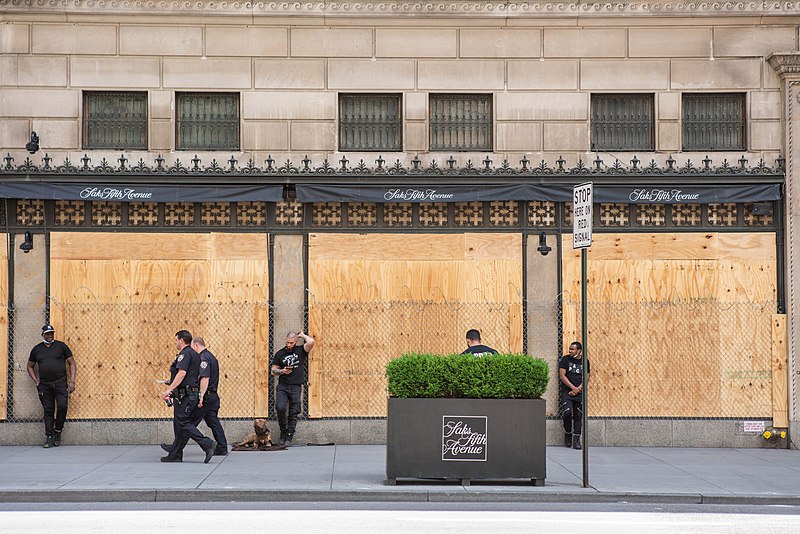 File:Saks Fifth Avenue Boarded Up During Black Lives Matter Protests New York City - 49984780022.jpg