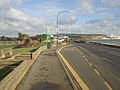 The bus stop at Wight City, on Culver Parade, Sandown, Isle of Wight. At the time of photographing it served Southern Vectis route 10, however as this was being withdrawn a few days later, the information had already been changed to show route 8 which was being re-routed to serve this stop. The Sandown Road Train also served this stop, however was withdrawn at the end of the 2009 Summer season.