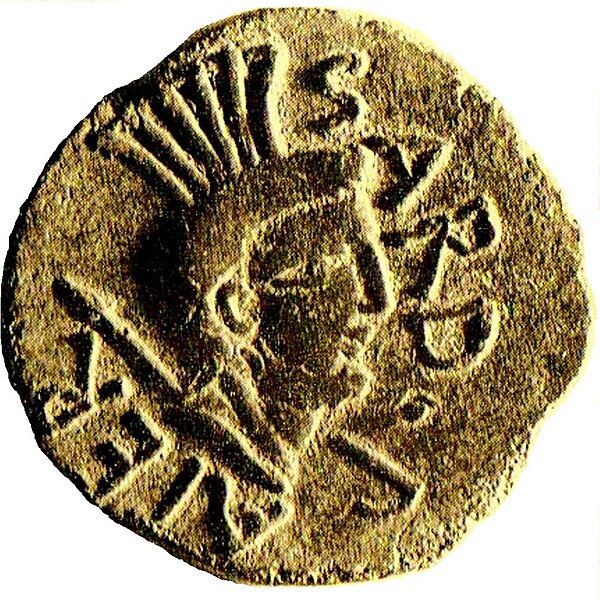 Depiction of the Sardus Pater Babai in a Roman coin (59 B.C.)