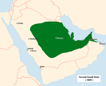 The Second Saudi state in 1850