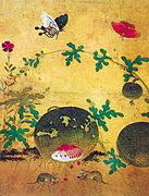 Chochungdo, un género de pintura iniciado por Sin Saimdang, que representa plantas e insectos