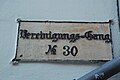 Historisches Straßenschild in Lübeck "Vereinigungsgang"