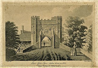 East Gate Lynn, taken down in 1800 (1809) from Richards' The History of Lynn, volume 2, Norfolk Museums Collections