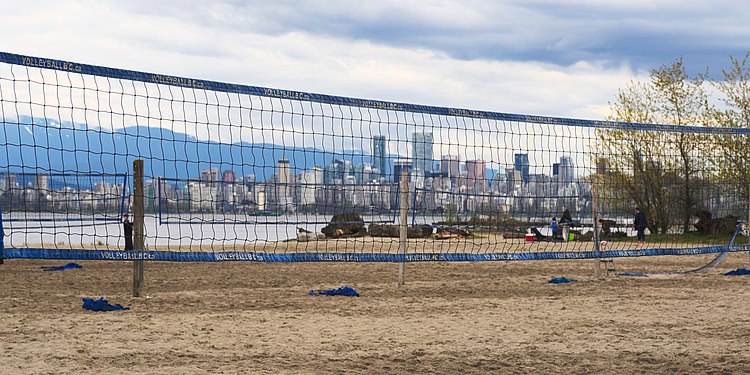 Beach volleyball nets in Vancouver, BC, Canada