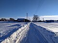 Snow-covered road in the village of Staroe Ahperdino Batyrevsky Chuvashia Заснеженная дорога в деревне.jpg