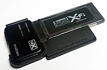ExpressCard Sound Blaster X-Fi for Notebooks (34 mm with a removable plastic adapter for 54 mm slots). Sound Blaster X-Fi Notebook Expresscard.jpg