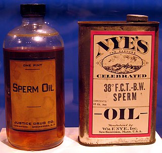 Sperm oil waxy liquid obtained from sperm whales