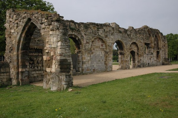 Twelfth and thirteenth century arches of St Oswald's Priory, Gloucester, where Æthelflæd and Æthelred were buried.