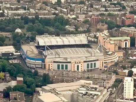 Aerial view of present-day Stamford Bridge