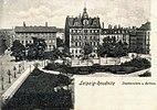 Der Stephaniplatz um 1900 mit dem Reudnitzer Rathaus