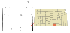 Sumner County Kansas Incorporated and Unincorporated areas Geuda Springs Highlighted.svg