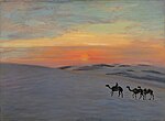 Matahari terbit di atas Mongolia oleh Fujishima Takeji (Reimeikan).jpg