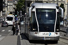 Bombardier TVR, actuel tramway de la ville de Nancy inauguré en 2000