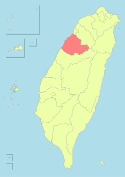 Mapa de la división política de la República de China de Taiwán Miaoli County.svg