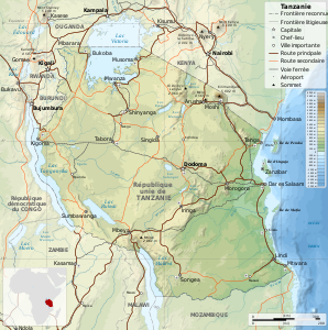 Map of Tanzania (in French)
