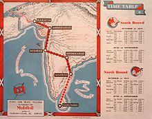 1935 Timetable of Tata Airlines, founded in 1932 Tata Sons' Airline Timetable Image, Summer 1935 (interior).jpg