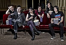 The Birthday Massacre at a photo shoot in 2011