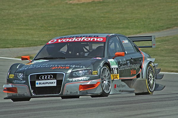 A Team Rosberg-run Audi A4 being driven by Timo Scheider during the 2006 DTM season.