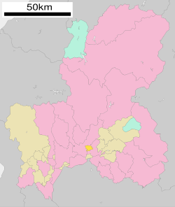Расположение Томика в префектуре Гифу