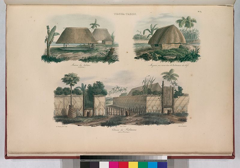 File:Tonga-Tabou. Maisons des habitans. (15 pds. de haut.)., Magazin aux vivres dans les habitations des chefs., Clôtures des Habitations. (de 5 à 7 pd 1-2 de haut.) (NYPL b13624459-1266858).jpg