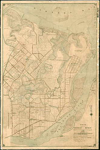 Cribb Island (centre north), 1889 Topographic map (20 chains to an inch) northeast of Brisbane, 1889.jpg