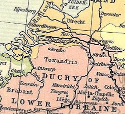 Oblast Toksandrije na geografskoj karti