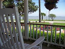 Tres Palacios Bay as viewed from a porch in Palacios.