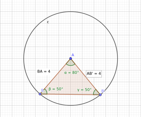 VerticeVK Il triangolo ottenuto con le misure in evidenza