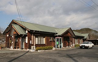 Tsukida Station railway station in Maniwa, Okayama prefecture, Japan
