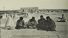 Mourners in the Borgel Jewish Cemetery, Tunis, c. 1900. Tunisian Jewish Cemetery.jpg