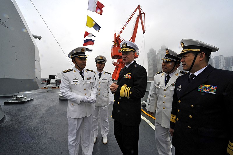 File:US Navy 090420-N-8273J-061 Chief of Naval Operations (CNO) Adm. Gary Roughead, middle, tours the People's Liberation Army Navy Destroyer Luyang 2 while visiting with senior PLA naval leadership in Qingdao, China.jpg