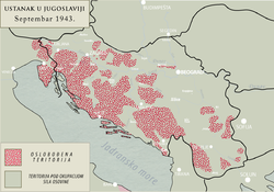 Resistance in Yugoslavia after the capitulation of Italy, September 1943. In Macedonia the partisan activity is concentrated in the former Italian occupation zone ceded to Albania. Ustanak u Jugoslaviji 1943.png