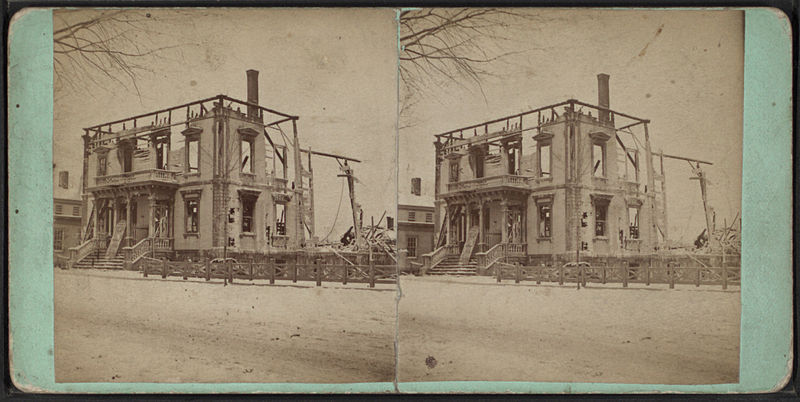 File:View of a house standing as empty shell, by William Allderige.jpg