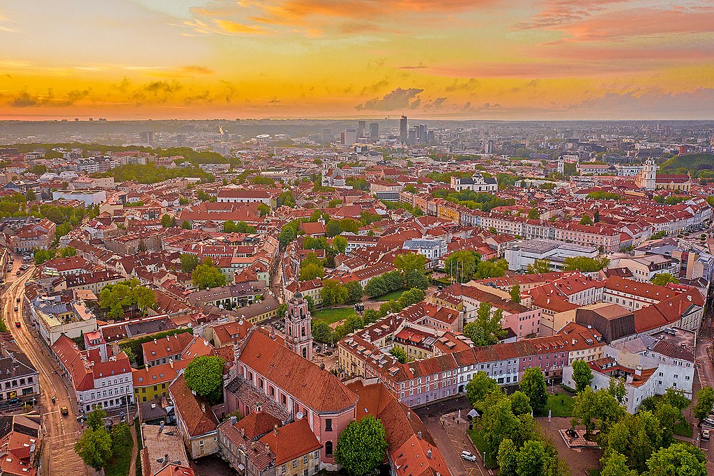 Vilnius: Historisches Zentrum (Luftbild); UNESCO-Welterbe in Litauen