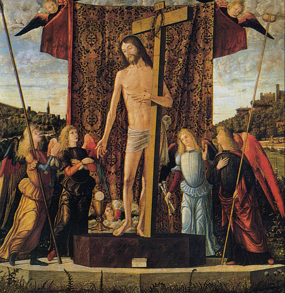 File:Vittore carpaccio, cristo tra quattro angeli con gli strumenti della Passione, 1496, udine.jpg