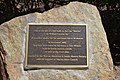 English: The plaque on a monument marking a site of a hut on William Lawson's Warren run, used in the survey of the town, in Macquarie Park in Warren, New South Wales