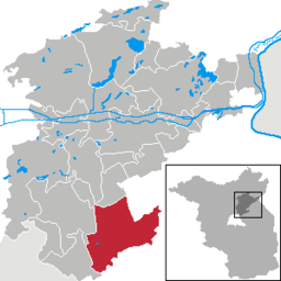 Läget för staden Werneuchen i Landkreis Barnim
