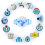 Thumbnail for File:Wikimedia logo family complete - Wikinews centered.png