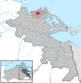 Poziția Wusterhusen pe harta districtului Vorpommern-Greifswald