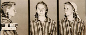 Зофія Посміш як ув'язнена № 7566 К. Л. Освенцім
