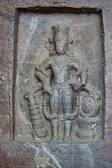 Una representación de Vishnu del siglo V en las Cuevas Udayagiri