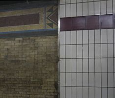 Old and new tiles at the 149th Street – Grand Concourse station