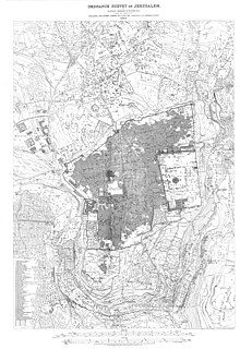 Une carte détaillée de Jérusalem du XIXe siècle
