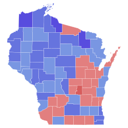 1958 United States Senate election in Wisconsin results map by county.svg