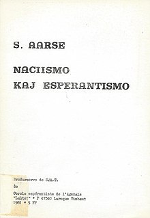 Couverture du livre Naciismo kaj Esperantismo paru en 1981.