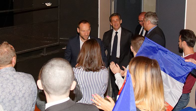 Arrivée de Nicolas Sarkozy, avec Damien Meslot, député-maire de Belfort.