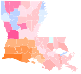 2016 United States Senate election in Louisiana results map by parish.svg